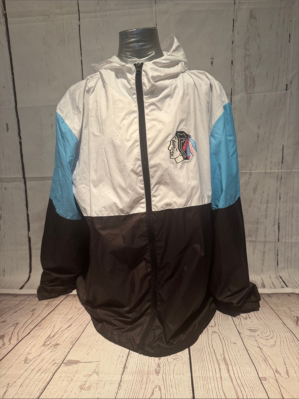 NWT Chicago Blackhawks zip up hooded windbreaker